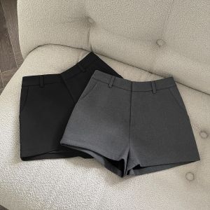 Elegant Solid A-Line Wide Leg Shorts Fashion Women 2025 New Summer High Waist Korean Pants Casual Office Lady Commute Outfits