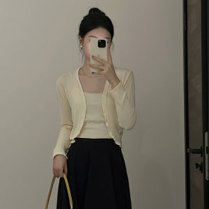 Áo cardigan BINKAFENNY ngắn mỏng tay dài thường ngày