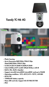 Tiandy TC-H6 6MP IP Kamera Color Maker 4G PT Camera CCTV | Baterai 10400mAh | Perlindungan IP65
