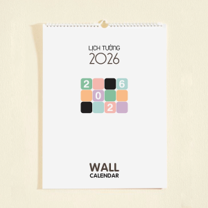[2026]Lịch treo tường size 30x40cm 2026 - CÓ LỊCH ÂM (TẶNG STICKER NOTE) note ngày lễ Việt Nam ghi chú planner