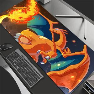 Bandai | Mouse Pad Anime Gaming Accessories Large Carpet Gamer PC Computer Office Laptop Keyboard Desk Mat P-Pokemons Charizard Mausepad