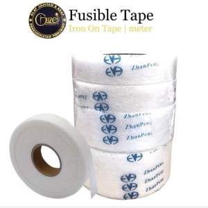 (meter) Pelekat fabrik / Kain Gam untuk tampal nametag lencana logo fabrik / fusible tape / iron on tape (Guzelnet Resources)