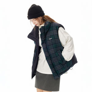Turn Signal | Plaid Down Vest Women Autumn Winter Thick