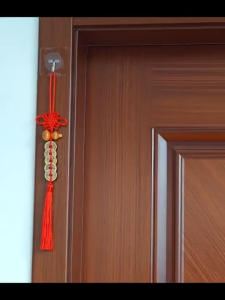 1/2pcs Feng Shui Door Lucky Coins Charm Wooden Gourd Chinese Knot Pangsabit for Money Attraction