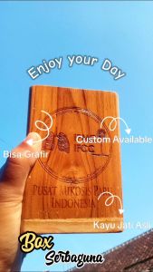 Kotak Penyimpanan Multifungsi Kayu Jati dengan Finishing Elegan dan Motif Custom Uk 10x10x15cm