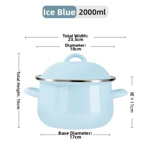 Food-grade Thickened Enamel Pot with Lid and Handles