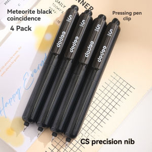 4PC Gel Pen Pocket Pen Pocket Pen Press Neutral Pen Quick Drying Black Girl Heart Anti Fall Drush Question Pen Portable And Cute