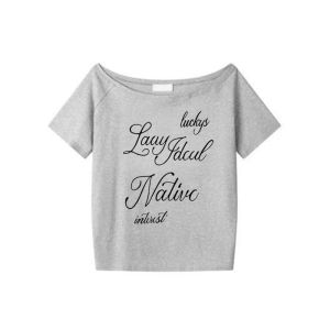 Áo Thun Nữ Tay Ngắn Dáng Rộng in Chữ Màu Đen Mùa Hè Phong Cách Thường Ngày Không Có Thương Hiệu Tay Chéo Thoải Mái Thoáng Khí