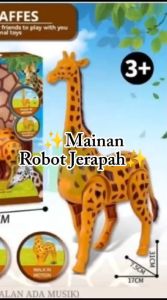Mainan Anak Robot Hewan Jerapah Mainan Hewan Berjalan Besuara Musik Robot