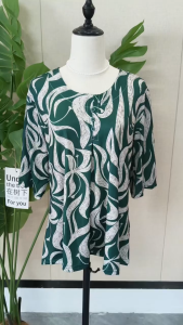 FunnyeS Korean Style Print Blouse | Loose Half-Sleeve Top for Women | Daily Casual 2570