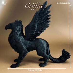 ของตกแต่งรูปปั้นกริฟฟินแบบกอธิค สัตว์ในตำนานสีดำ สำหรับตกแต่งโต๊ะทำงาน ห้องนั่งเล่น งานฝีมือสร้างสรรค์