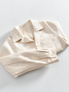 Fashionable Casual Mens Jacket Autumn Cotton Standard Fit Long Sleeve Single~Boned Texture Weave Collar Versatile Outerwear