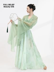 FULLBELIEF | Bộ Đồ Tập Múa Kiểu Trung Quốc Elegante với Tay Loe và Mặt Trước Mở