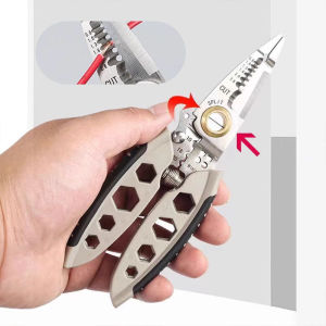 16in1 Wire Stripper Electrician Tool Wire Cutter Pulling Pressing Winding Screwing Multi-functional Cable Crimper Wire Splitter Crimping Pliers