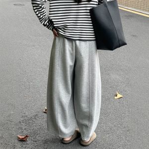 Loose Comfortable Grey Knife Edge Sweatpants Womens Autumn Thick Thighs Plump Harem Sports Pants Casual High Waist Elastic