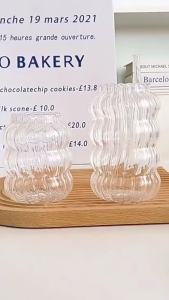 Nexlent 530ml 650ml Drinking Cups Heat-resistantn Coffee Milk Tea Cup 410ml Creative Clear Vintage Fluted