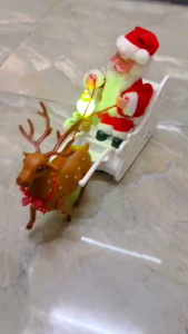 TẶNG PIN Đồ chơi Ông già Noel cưỡi tuần lộc Đu dây Chui ống khói thổi kèn quà tặng phụ kiện trang trí lễ Giáng sinh Y ẢNH