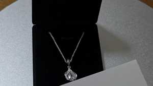 Pure Silver Diamond Cut Chain With Elegant Textured Teardrop Pendant