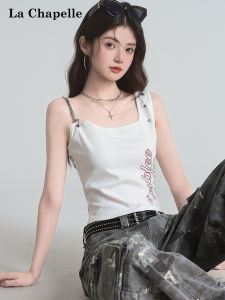 La Chapelle American Street Style Womens Tank Top Short Sleeveless Slim Fit Outerwear Trendy Commute Print Summer Fashion