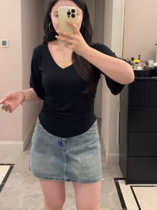 plus Size Casual Short Sleeve T-Shirt Womens Summer New Style High Sensation Slimming Top Meat Covering Comfortable Tee