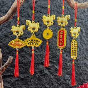 2026 Hanging Lucky Charm Year of Horse Lucky Pendant for Door Car Office Home Decoration Pangsabit Fortune New Year
