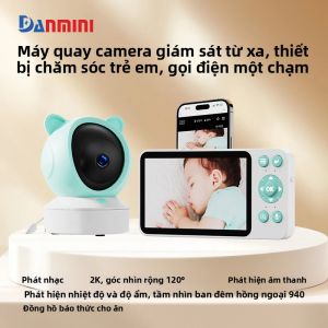 Máy Theo Dõi Trẻ Em Danmini 2.4G HD 1080P Với Chức Năng Xoay PTZ Điều Khiển Từ Xa Qua Ứng Dụng Tuya Trên Điện Thoại Màn Hình IPS 5 Inch Đàm Thoại Hai Chiều Tầm Nhìn Ban Đêm
