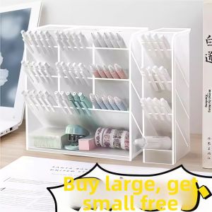 Jiaxun | Transparent Desk Pen Holder Organizer Big Capacity Creative Simple Style