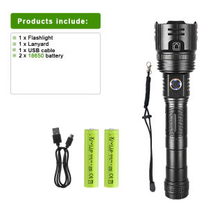 New 30W LED Flashlight High Power 2*18650/26650 Rechargeable Flashlight Strong Light Torch Outdoor Camping Fishing Working Lamp