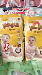 Tã Bỉm Papa Ultra Thin công nghệ Nhật Bản bịch 50 miếng đủ size từ S đến 8XL