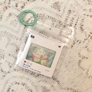 Good Luck Attraction Dynamic Grating Card Original Creative Cat Decorative Four Leaf Keychain Small Hanging Gift Card