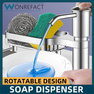 Kitchen Household Sink Soap Dispenser Sink Soap Dispenser With Tray Hook Extension Tube Detergent Dishwashing Liquid Soap Dispenser