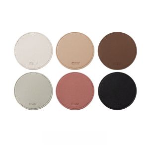 Luxurious Leather Coffee Cup Mat Heat Insulation Pad Nordic Style round Tea Ceremony Essential Home Office Daily Use Mat