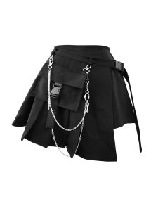 Y2K Dark Style Short A-Line Skirt High Waist Black Half-length Womens Set JK Mini Skirt Trendy And Versatile Summer Fashion