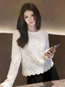 QFN | Gentle Style Lace Hole Knitting Sweater Autumn