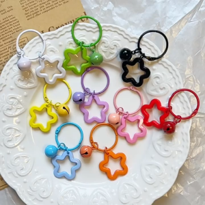 Satu Keluarga Gantungan Kunci Star Lonceng C1352 Keychain Kerincing Star Aksesoris Tas Serbaguna