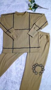 Fiora Set Setelan Celana Wanita Muslim Matt Kringkrl Caramel Premium OOTD Casual Daily