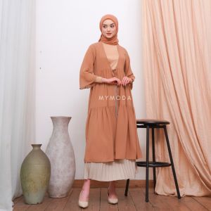 MYMODA Outer Long Cardigan Wanita Ceruty Lengan Panjang Musim Panas | 314 B