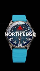 NORTH EDGE 46MM Titanium Case Solar Powered Diving Watch 300M Waterproof Luxury Quartz Mens Watch 180+ Day Power Reserve TRITON-TI Jam Tangan Lelaki