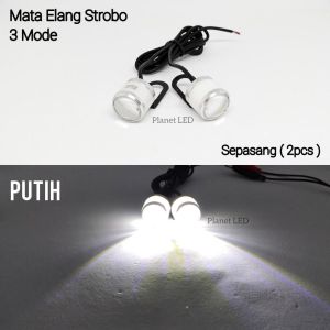 Lampu Mata Elang Flash 3 Mode Panoramic Plus Breket Spion Sepasang