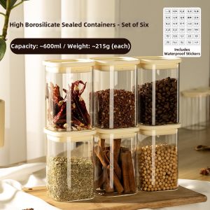 High Borosilicate Glass Spice Storage Jar