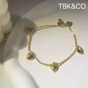 TBK 18K Saudi Gold Adjustable Bracelet Accessories For Women Hypoallergenic 399B