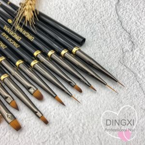 Dingxi New Flat Head Nail Art Brush Set Phototherapy Drawing Pen Color Painting Pen 15 Pieces Brush Tools for Any Skin Type