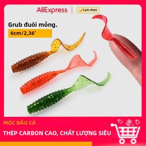 MrLurion 6Cm 1.5G Siêu Chất Lượng Grub Con Sâu Dụ 10 Chiếc/Túi Đuôi Wobbler Mồi Cho Cá Rô Bass Zander Đại Dương Sông Hồ Câu Cá