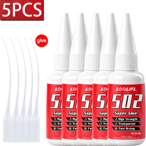 Universal LOOLIFL 502 Super Glue Instant Quick-Drying Adhesive For Leather Rubber Wood Metal Diy Strong Bond Liquid Glue Tool