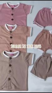 Setelan Baju Bayi Lengan Pendek Perempuan / Laki-Laki - 0-2 Tahun 4360C