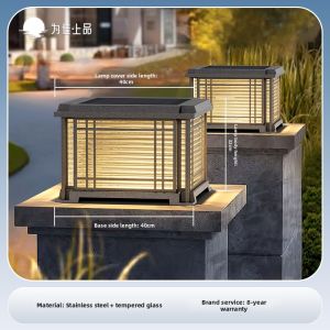VINCAN | Outdoor Waterproof New Chinese Style Solar Pillar Light