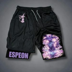 Bandai | Cosplay Costumes Pokémon Sylveon 2026 Summer Harajuku Anime Printed Y2K Hip Hop Sports Leisure Breathable Double Layer Shorts