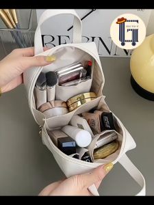 Túi đựng mỹ phẩm xách taycó thể mở 270°Chất liệu PU chống thấm nước có móc treo nhiều ngăn