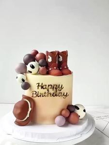 Western Cowboy Theme Cake Topper Brown Cowboy Hat Boot Balls for Kids Birthday Baby Shower Party Cake Decoration Supplies