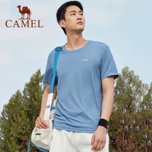 Cameljeans Sports T-shirt Mens Summer New Quick-drying Sweat-absorbing Top Sports Short-sleeved Loose Breathable Shirt